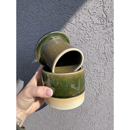 Crakle Green Butter Bell Vajtartó