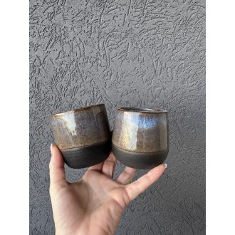 Brown and Blue Mugs